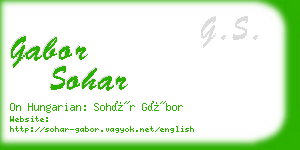 gabor sohar business card